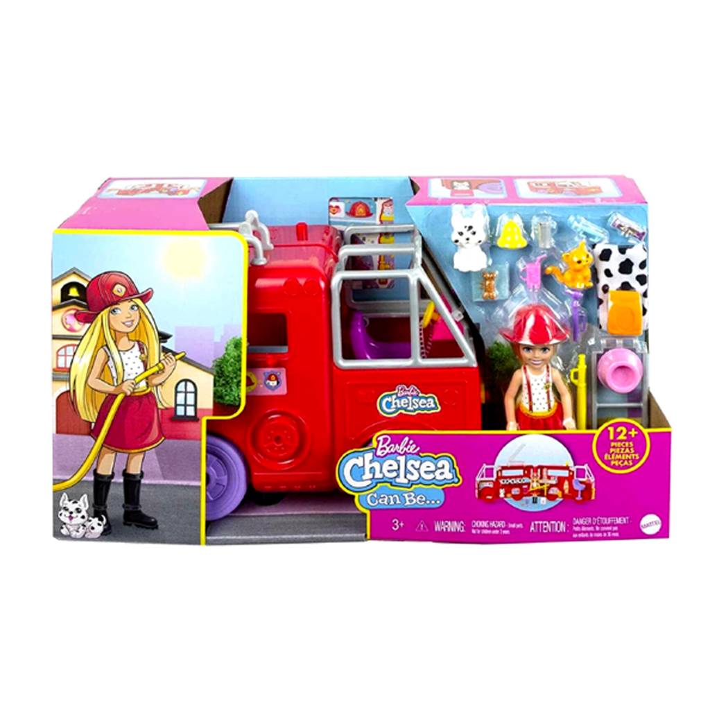 Barbie Chelsea Fire Truck Playset, Chelsea Doll, -HCK73 | One Shop Toy