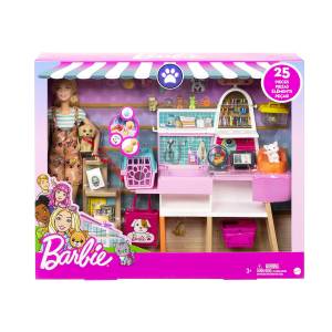 Barbie Doll and Pet Boutique Playset with 4 Pets -GRG90